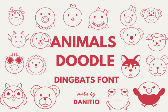 Animals Doodle Font: Cute Dingbats for Playful Design Projects