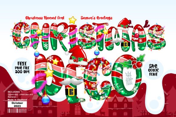 Christmas Deco: A Festive Color Font for Holiday-Themed Branding