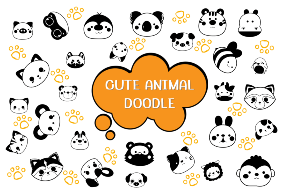 Cute Animal Doodle: A Playful Dingbat Font for Crafty Makers and Printables Designers