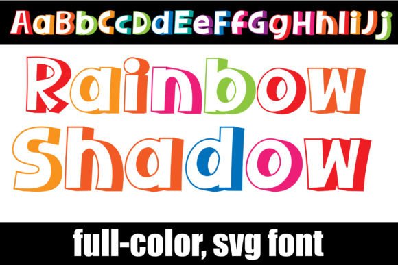Rainbow Shadow Color Font for Crafters and Sellers