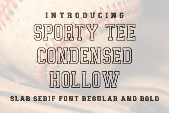 Sporty Tee Condensed Hollow Font: Bold Typography for Sporty Craft Designs