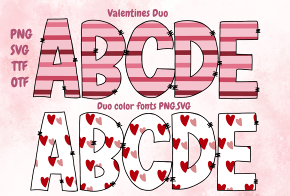 Valentines Duo: A Charming Color Font for Romantic Branding Projects